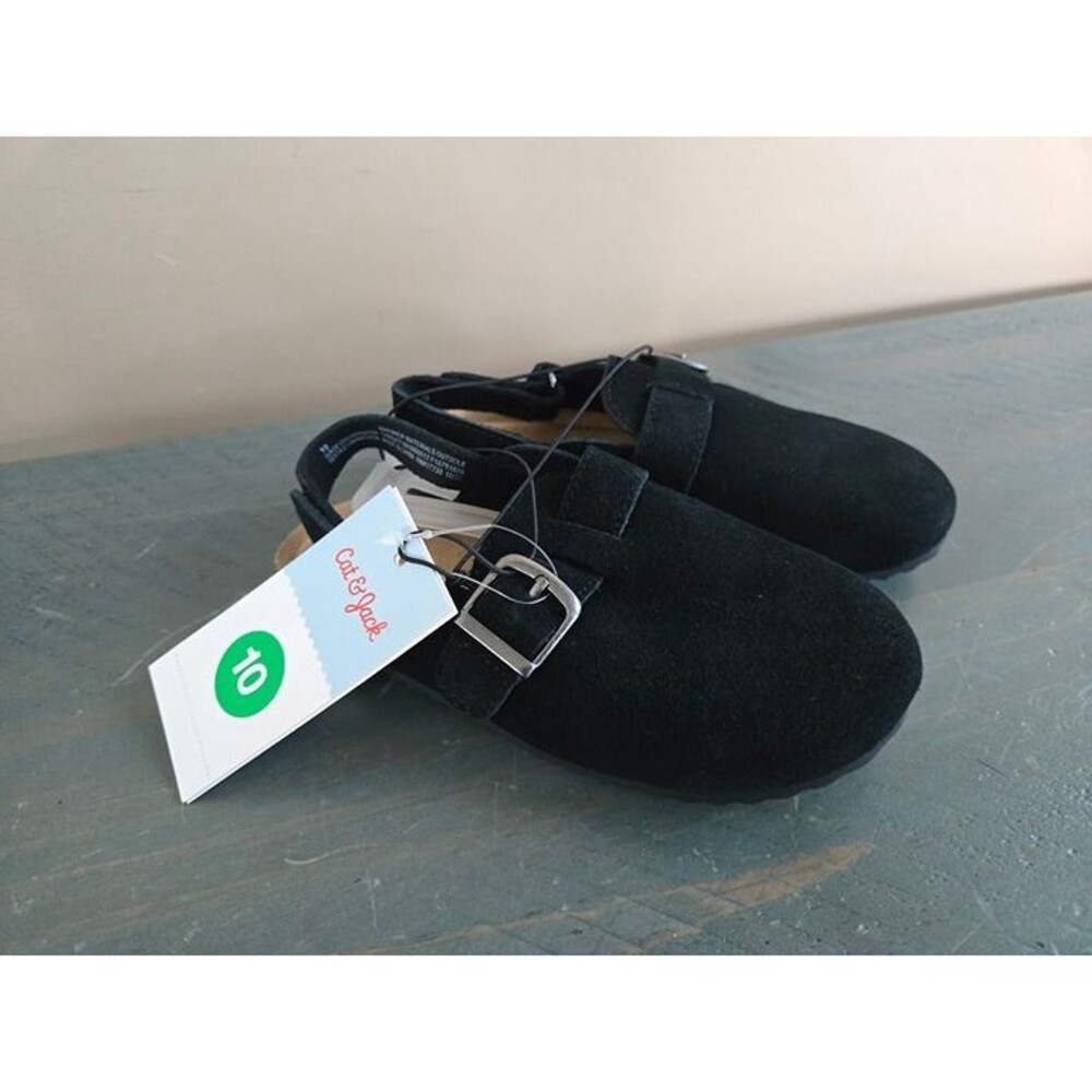 Cat & Jack Berlin Black Slingback Mules - Girls size 10 - New